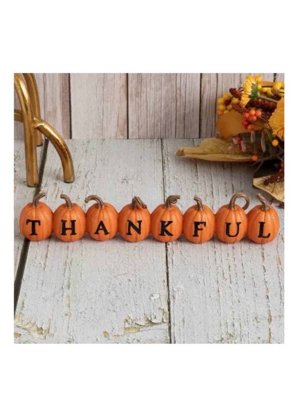 🆕- "Thankful" Pumpkin Fall/ Thanksgiving Home Decor.